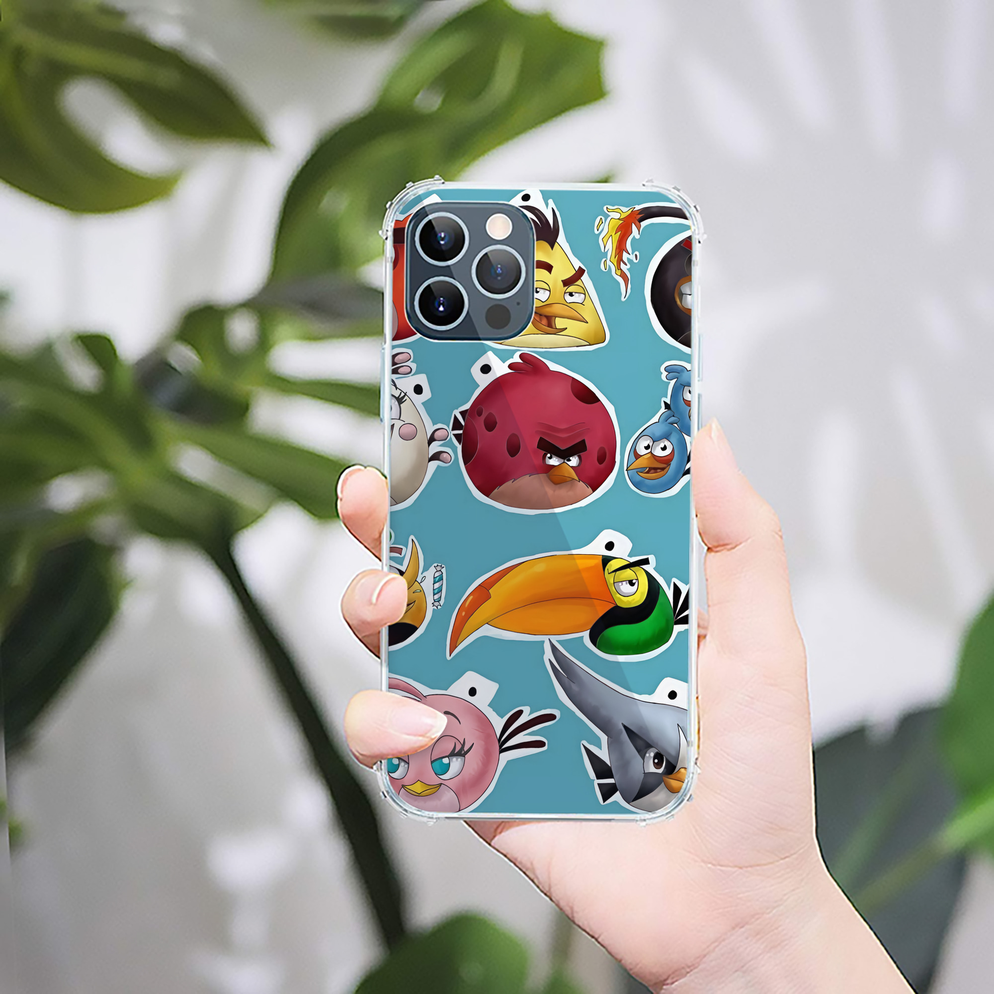 （画像用） Angry Birds アングリーバード 【iPhone 12シリーズ対応】透明スマホケース（クリアソフトケース）